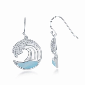 Sterling Silver Blue Larimar Earrings