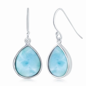Sterling Silver Blue Teardrop Earrings