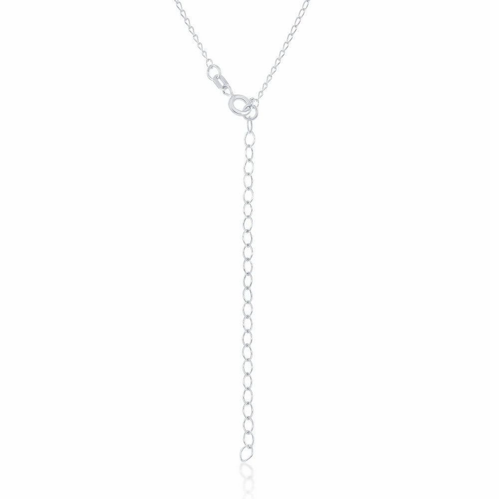 Sterling Silver Center Small Sideways Cross Choker Necklace