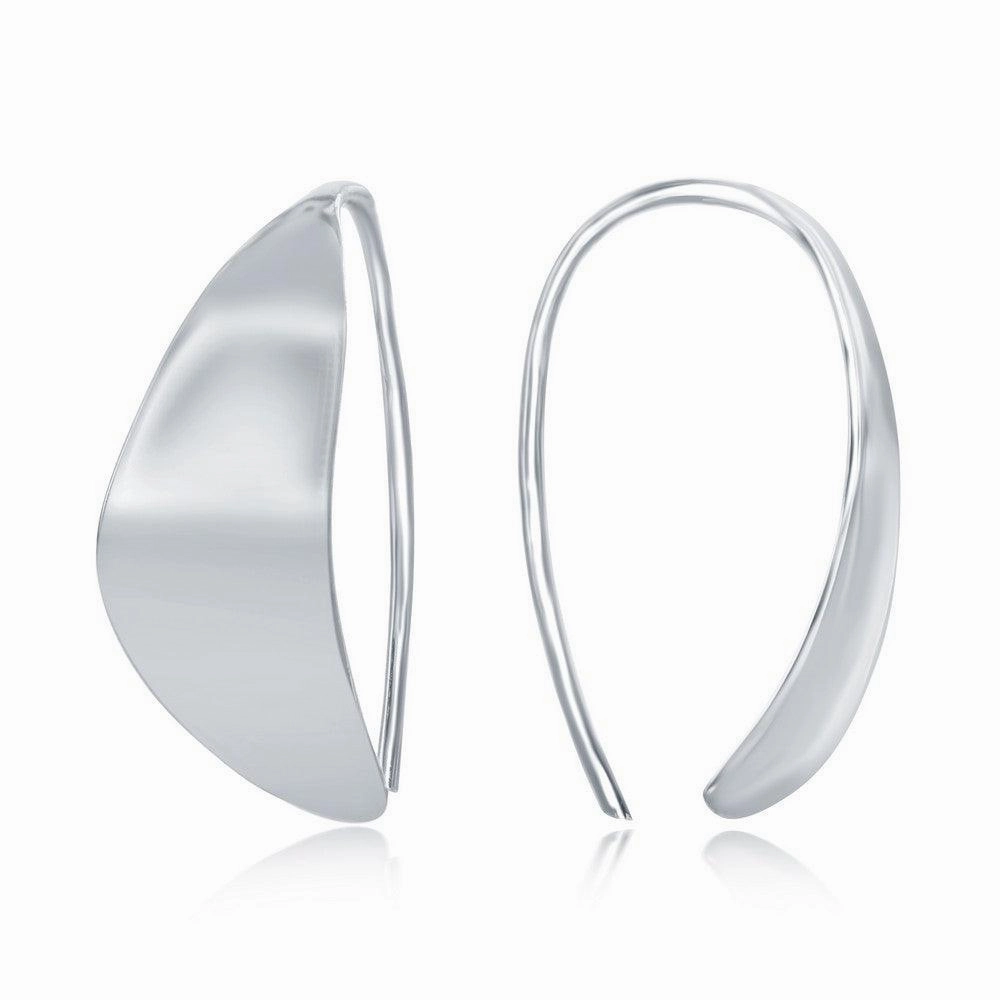 Sterling Silver Crescent Moon Threader Earrings