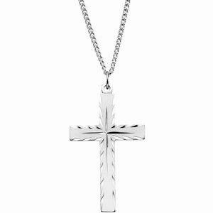 Sterling Silver Cross 24" Necklace