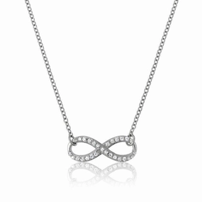 Sterling Silver CZ Infinity Design Necklace