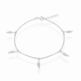 Sterling Silver Dangling Leaf's Anklet