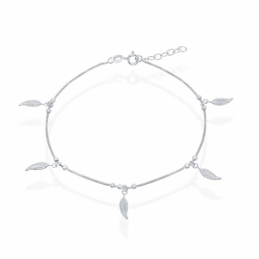 Sterling Silver Dangling Leaf's Anklet