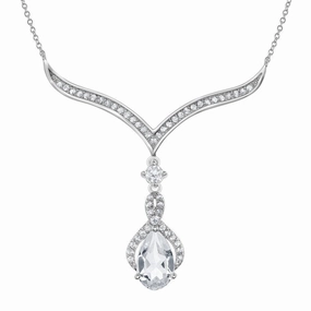 Sterling Silver Dangling Teardrop Necklace