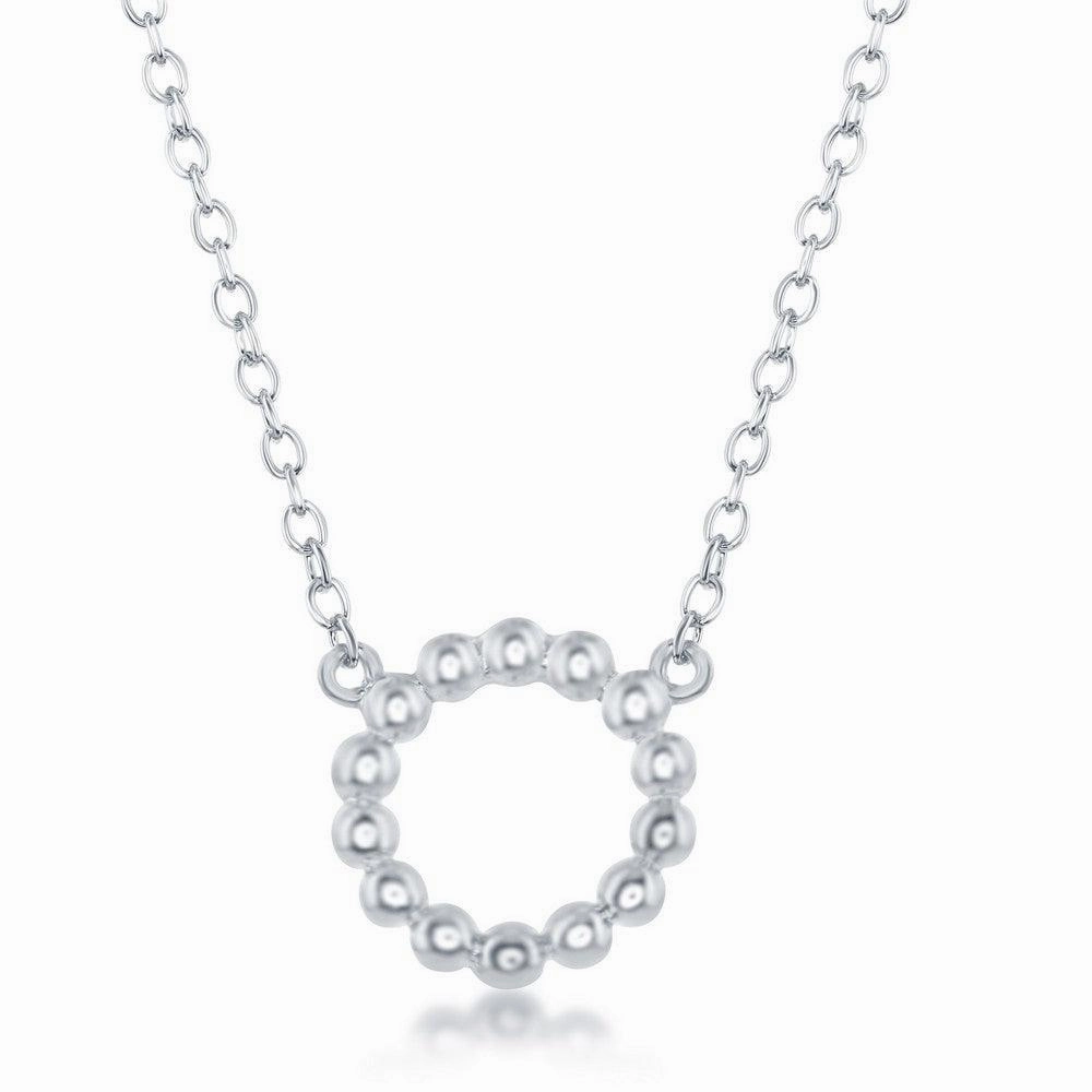 Sterling Silver Designed Open Circle Necklace