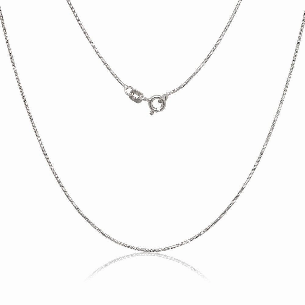 Sterling Silver Diamond Cut Snake Chain - Rhodium Plated