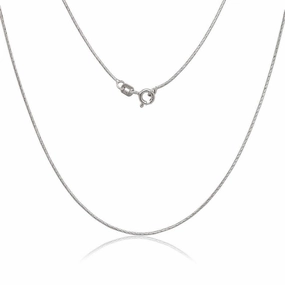 Sterling Silver Diamond Cut Snake Chain - Rhodium Plated