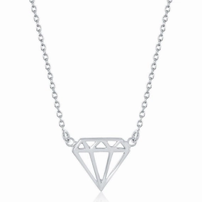 Sterling Silver Diamond Shaped Necklace