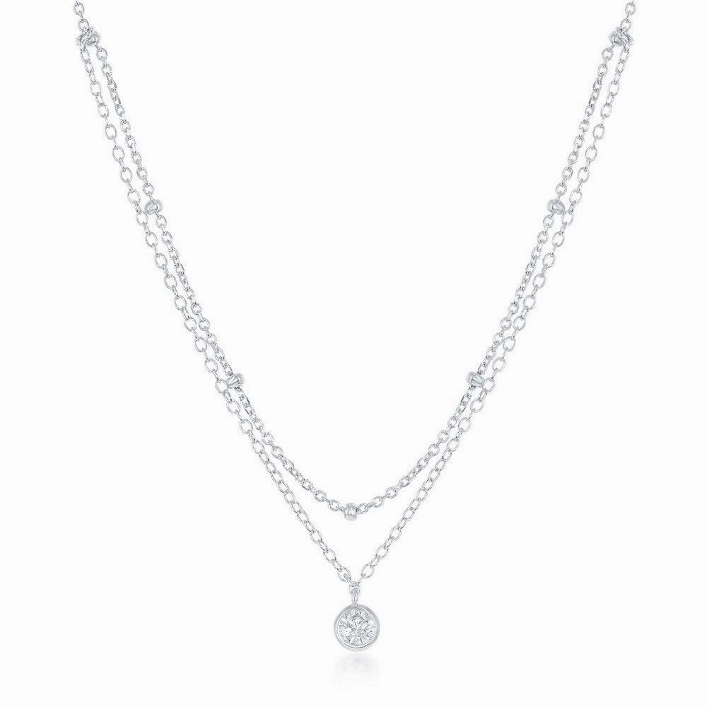 Sterling Silver Double Strand Beads By The Yard Choker Necklace
