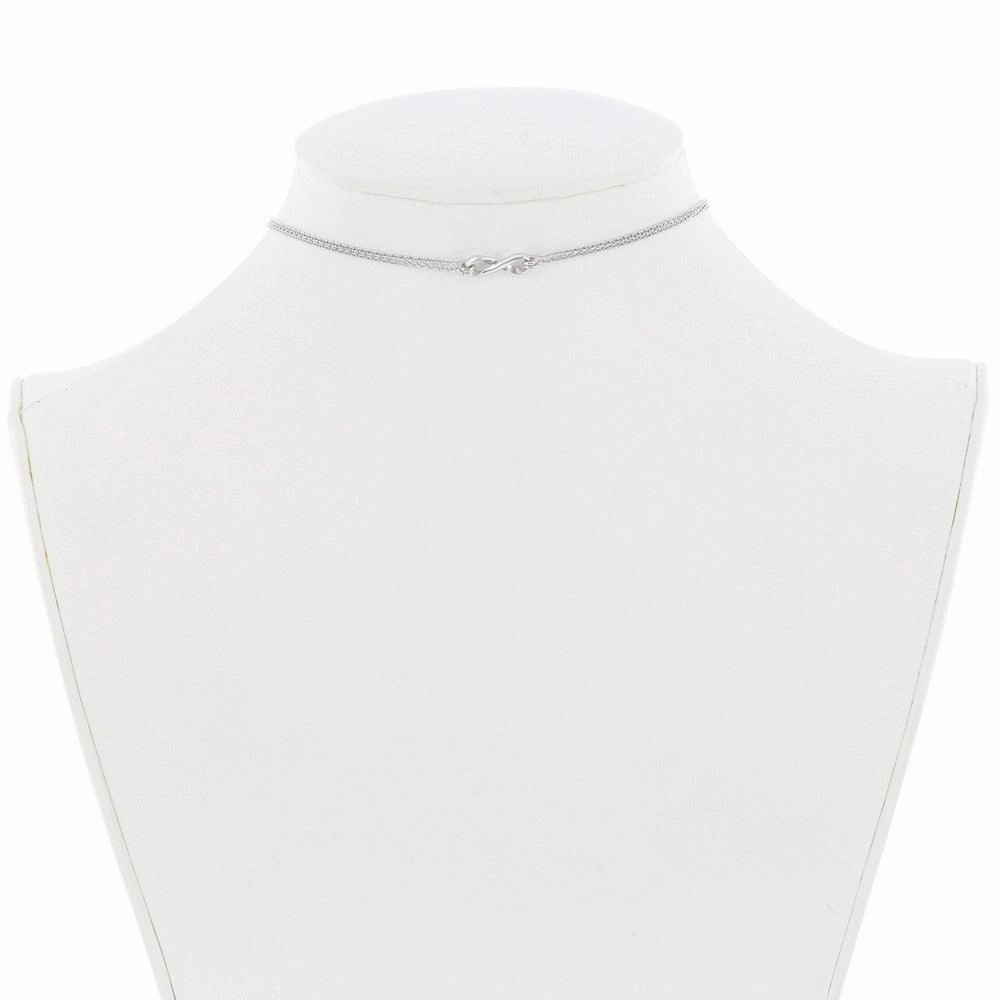 Sterling Silver Double Strand Infinity Choker Necklace