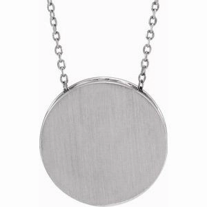 Sterling Silver Engravable Disc 16-18" Necklace