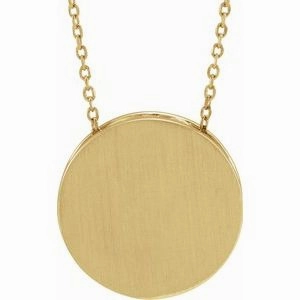 Sterling Silver Engravable Disc 16-18" Necklace