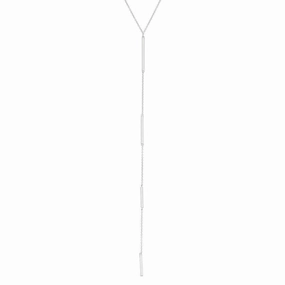 Sterling Silver Extra Long Y Design Bar Necklace