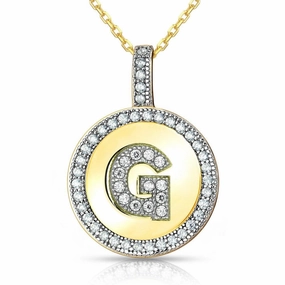 Sterling Silver Gold Plated Circle "G" Pendant with Chain