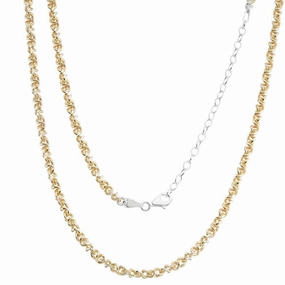 Sterling Silver Gold Plated Infinity Chain, 7"