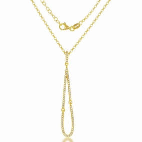 Sterling Silver Gold Plated Teardrop Necklace