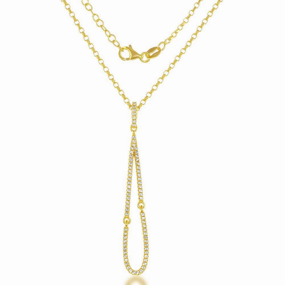 Sterling Silver Gold Plated Teardrop Necklace