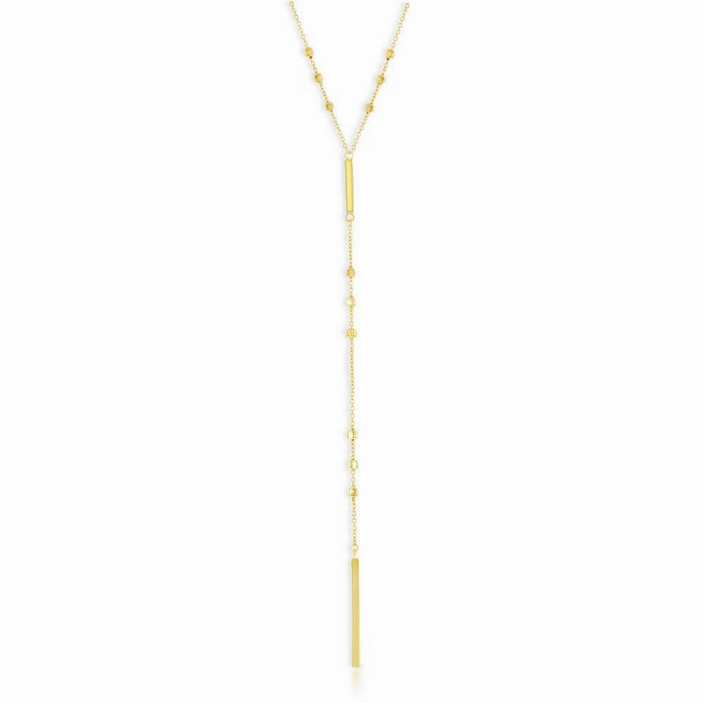 Sterling Silver Gold Plated Vertical Bars Necklace