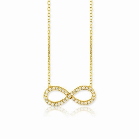 Sterling Silver GP CZ Infinity Necklace