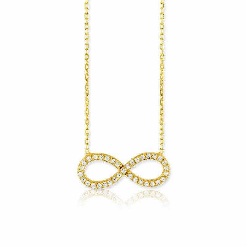 Sterling Silver GP CZ Infinity Necklace