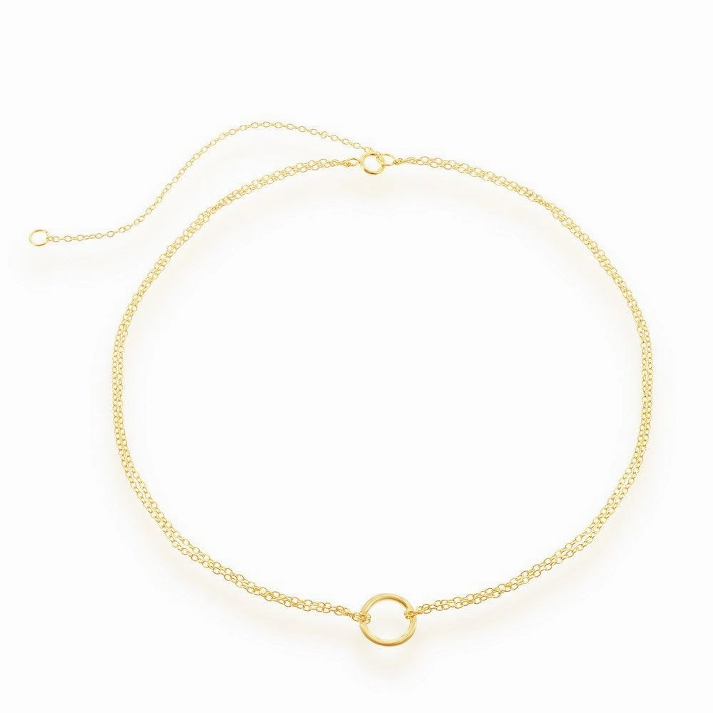 Sterling Silver GP Double Strand with Open Circle Choker