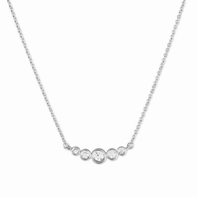 Sterling Silver Graduating Micro Pave CZ Necklace