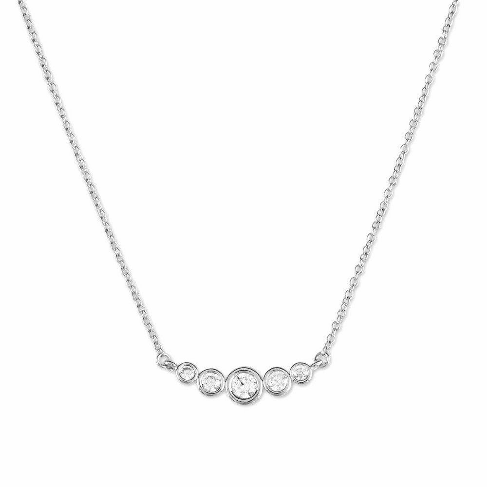 Sterling Silver Graduating Micro Pave CZ Necklace