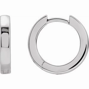 Sterling Silver Hinged 14 mm Hoop Earrings