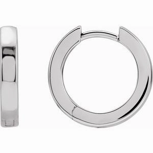 Sterling Silver Hinged 14 mm Hoop Earrings