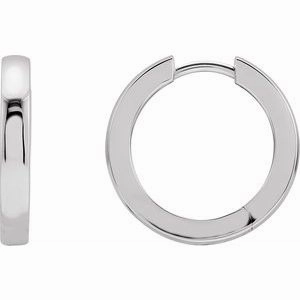 Sterling Silver Hinged 14 mm Hoop Earrings