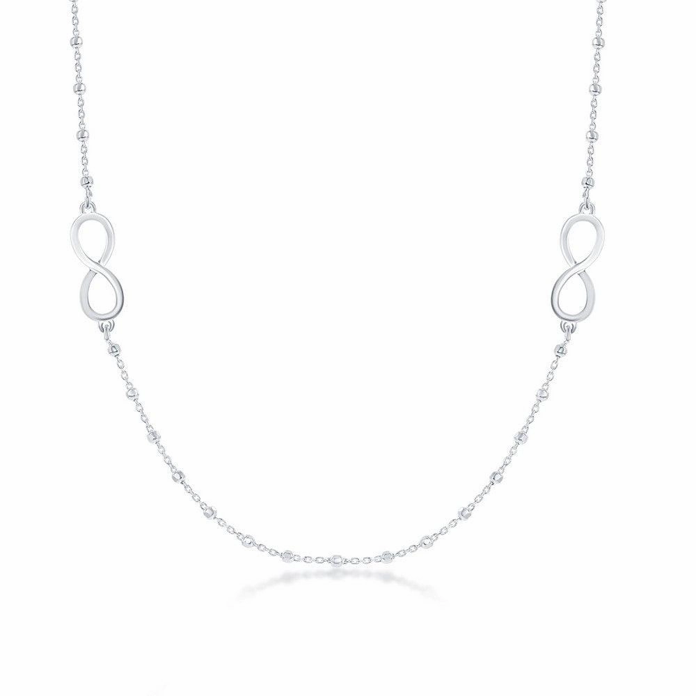 Sterling Silver Infinity Design Beads Necklace
