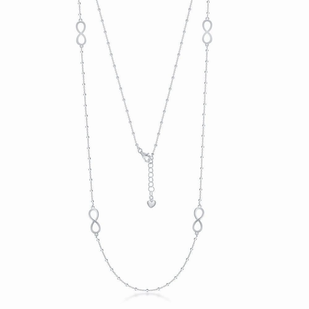 Sterling Silver Infinity Design Beads Necklace