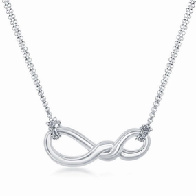 Sterling Silver Infinity Double Strand Necklace