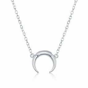 Sterling Silver Italian Small Horn Necklace