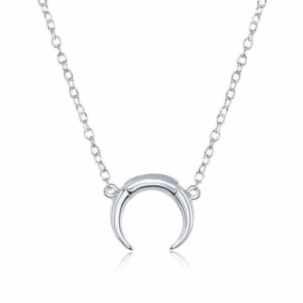 Sterling Silver Italian Small Horn Necklace