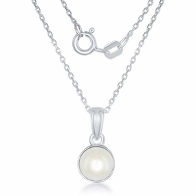 Sterling Silver June Pearl Pendant Chain