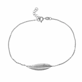 Sterling Silver Large Leaf Anklet