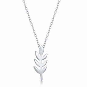 Sterling Silver Leaf Design Necklace