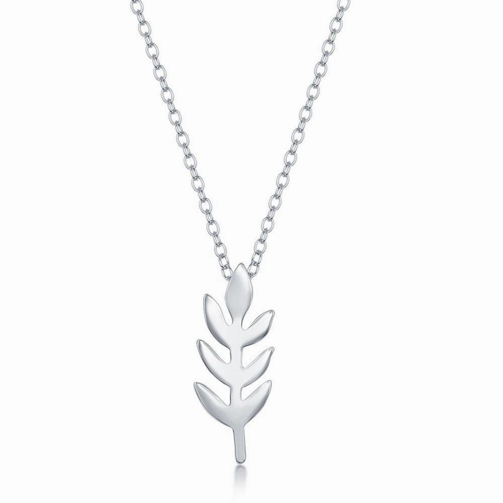 Sterling Silver Leaf Design Necklace