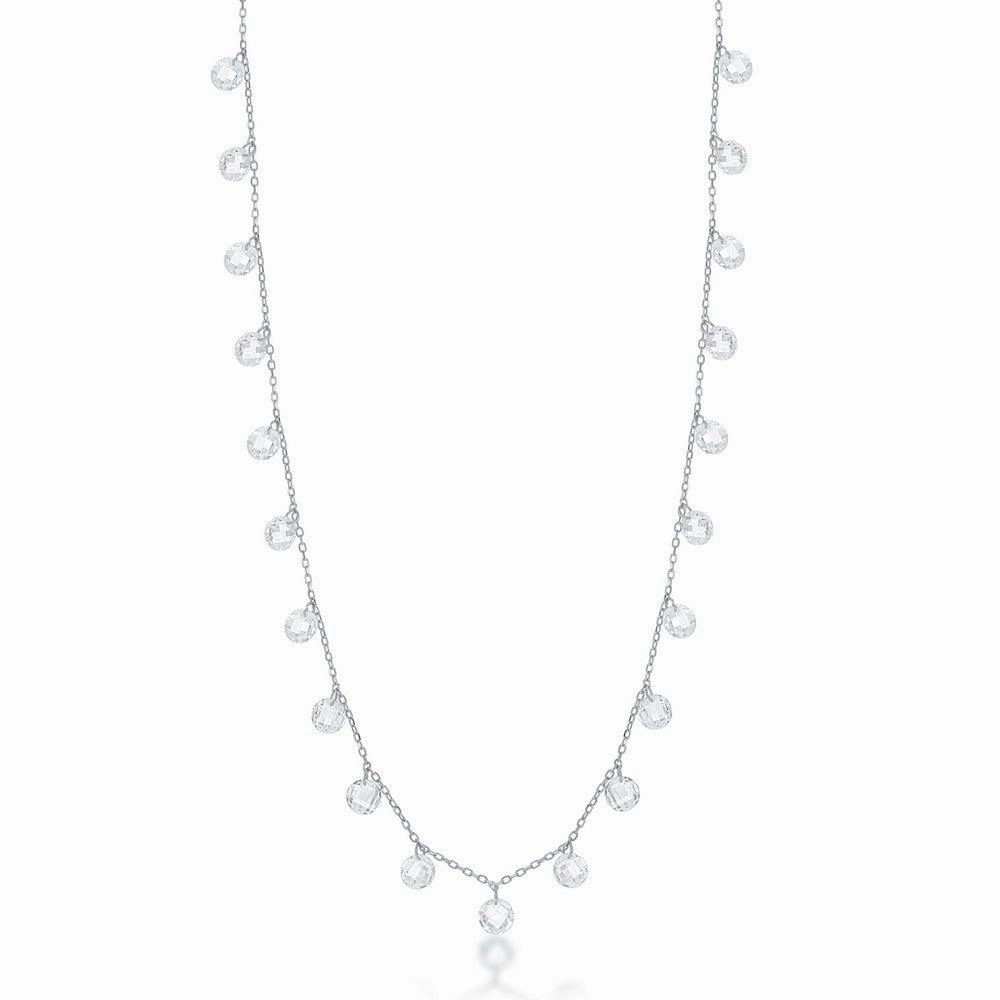 Sterling Silver Linked Cubic Zirconia Necklace