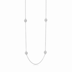 Sterling Silver Micro Pave By the Yard Necklace