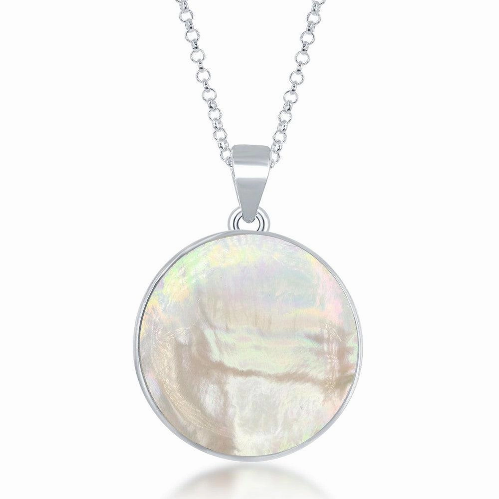 Sterling Silver MOP and Tree of Life Pendant Chain