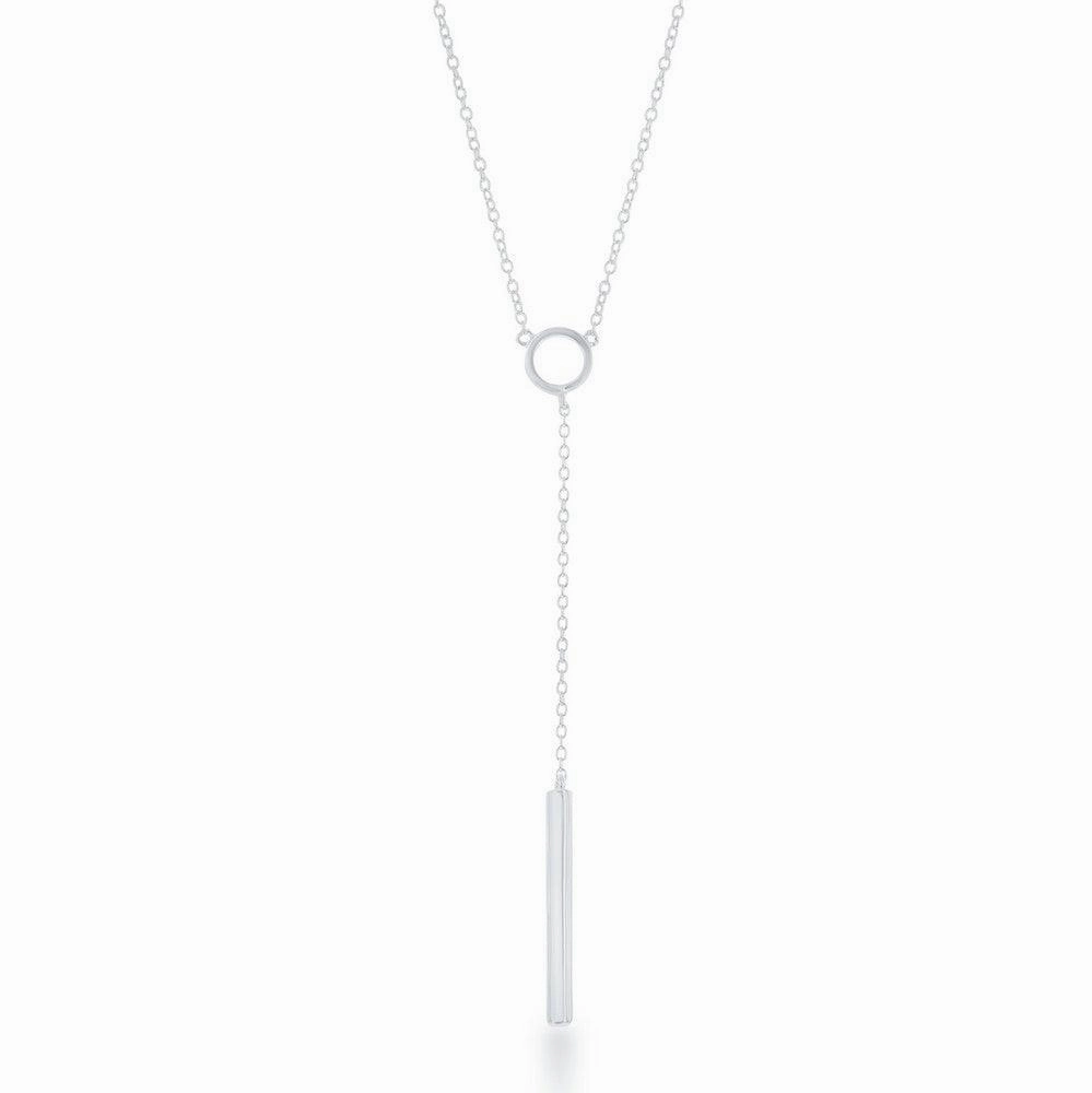 Sterling Silver Open Circle Hanging Bar Necklace
