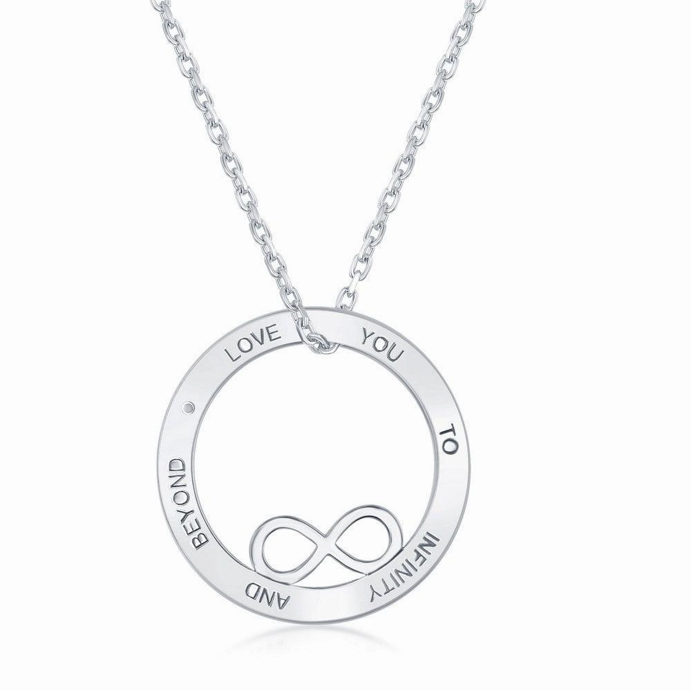 Sterling Silver Open Circle with Infinity Necklace