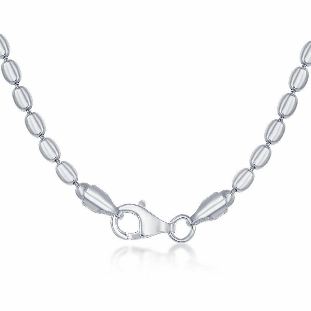 Sterling Silver Oval Bead Chain, 9"