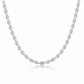 Sterling Silver Oval Bead Chain, 9"