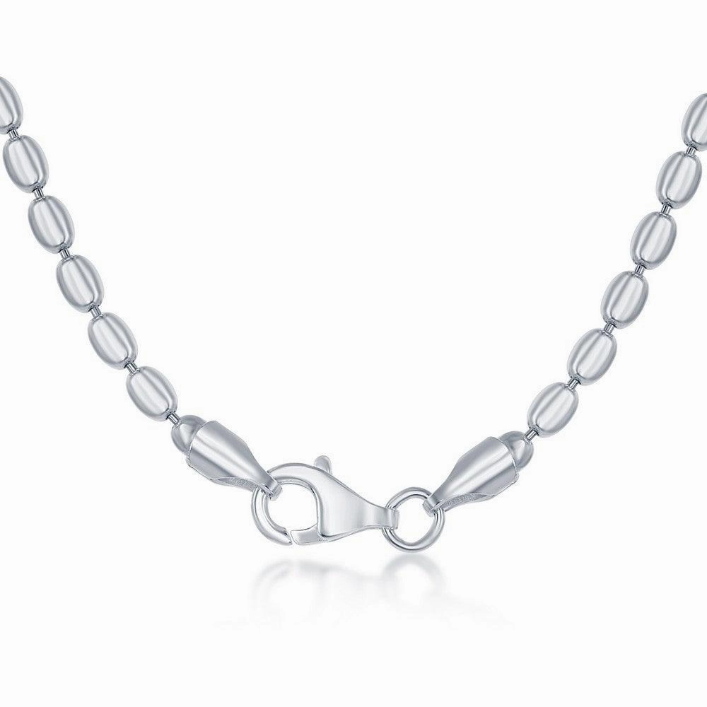 Sterling Silver Oval Bead Chain, 9"