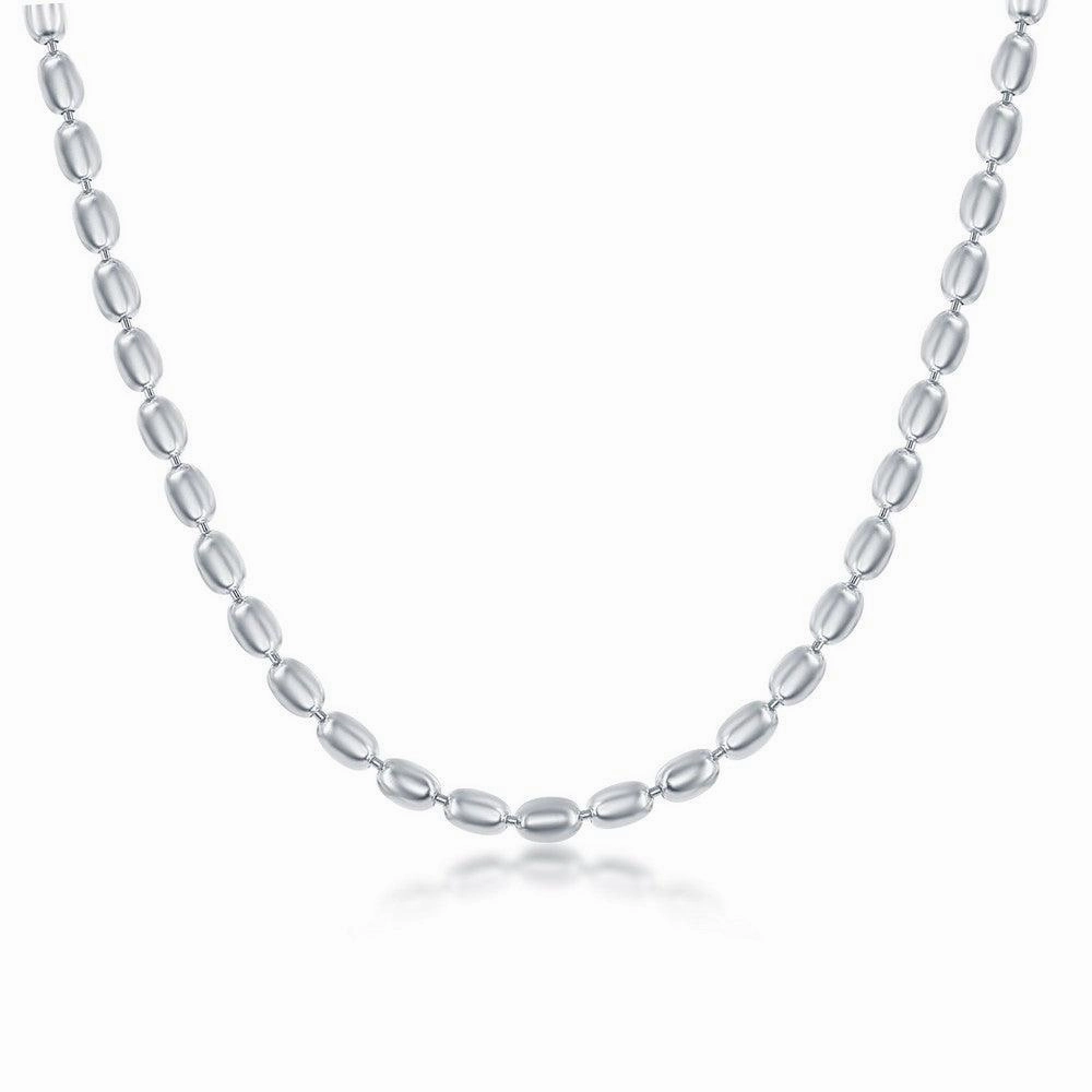 Sterling Silver Oval Bead Chain, 9"
