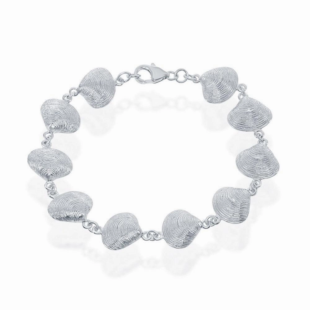 Sterling Silver Oyster Linked Bracelet, 7"